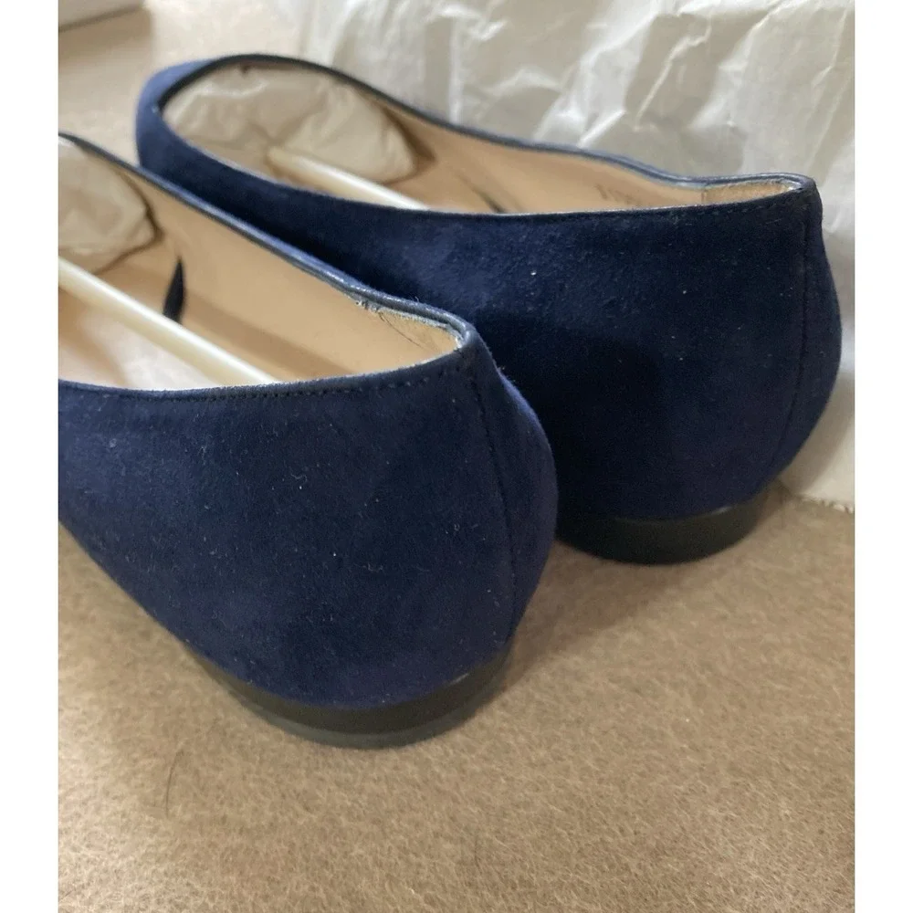 Giorgio Armani Suede Pointed Toe Ballet Flats Sz 35 5 New Navy Authenticity‎ Bag